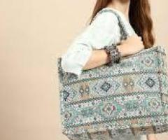 Anouk Ethnic Motifs Printed Embroidered Oversized Shopper Tote Bag